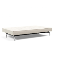 Innovation Living - Canapé-lit Splitback Chrome convertible 115x210 cm - Tissu bouclé Off White_3