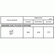 Armoire de bureau avec portes décor bois - MDD - Bouleau clair, Gris anthracite_3