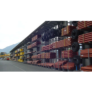 Rayonnage cantilever avec toiture pour stockage extérieur des produits longs - ohra_3