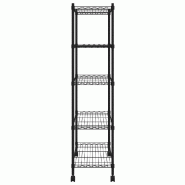 Vidaxl étagère de rangement 5 niveaux roues 75x35x155 cm noir 250 kg 324630_3