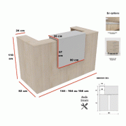 Comptoir d'accueil Delta First avec réhausse - Mobel Linea. - 144, Blanc, Anthracite_3