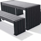 Table Pique Nique Calero avec 2 banquettes Lot de 3 ensembles - Mobilier Urbain en Plastique Recyclé - Longueur 150 cm_3