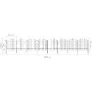 Vidaxl clôture de jardin à dessus en lance acier (1,75-2)x13,6 m noir 277755_3