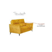 Canapé fixe 2 places ATTITUDE - tissu chenillé bleu nuit - design contemporain et confort optimal_3