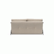 Innovation Living - Canapé design convertible Cubed 02 Chrome 160 en tissu Blida Sand Grey - Couchage 160x200 cm_3