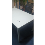 Poste de travail complet - Bureau Droit Blanc 140x80 cm + Fauteuil ergonomique SEDUS + Caisson sur roues 2/3 tiroirs d'occasion_3