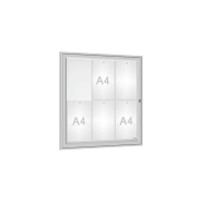Vitrine d'intérieur anodisée - Affichage 2 à 18 A4 - Porte simple ou double battant_3