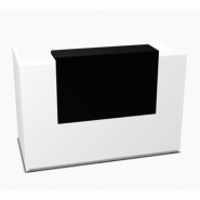 Comptoir d'accueil lumineux pour 2 personnes TERA  - MDD - 166, Blanc, Noir_3