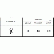 Armoire  avec niche bibliothèque et portes battantes - MDD - Chêne Canadien, Blanc pastel_3