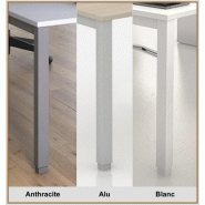 Bureau rectangulaire Tempo - Mobel Linea - 140, Alu, Acacia foncé_3
