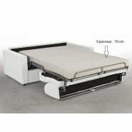 Canapé convertible express Dreamer Edition 160 cm - Cuir et PU blanc - Matelas 16 cm inclus_3