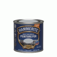 Peinture fer extérieur - Direct sur rouille HAMMERITE gris argent martelé - 0.25L_3