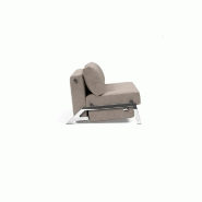 INNOVATION LIVING  CANAPÉ DESIGN CUBED 02 CHROME CONVERTIBLE 200*140 CM TISSU CORDUFINE, BEIGE_3