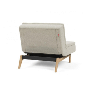 Fauteuil design Dublexo Eik convertible lit 90x115 cm - Pieds chêne naturel - Tissu Mixed Dance Natural_3