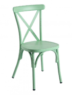 Lot de 4 Chaises - Empilables, Aluminium Vintage - CROSS_3