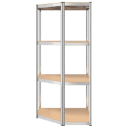 Vidaxl étagère d'angle à 4 niveaux argenté acier et bois d'ingénierie 152851_3