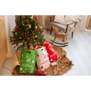 Tote bag en intissé RPET - motif de Noël - anses pré-découpées - 80 g/m² - couleur verte_3