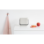 Bio seau de cuisine compacte et égologique 3 Litres - Brabantia Sort & Go - Light Grey_3
