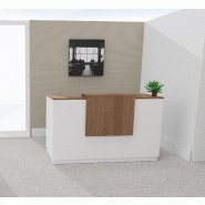 Bureau de réception accueil Delta Plus - Mobel Linea - 164, Blanc, Non, Acacia foncé_0