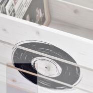 Chariot de rangement à vinyles - caisse en bois 100% made in France - Simply à Box - L54xH34xP36 cm - 4 roulettes PM_3