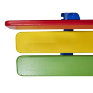 Banc Mora Junior en bois exotique - finition laquée - longueur 1500 mm - hauteur d’assise 270 mm - structure en fonte d’acier peinte_3