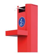 Borngel/r - distributeur de gel hydroalcoolique à pédale mécanique - Ingitek - acier rouge - capacité 1 litre - fabriqué en France_3