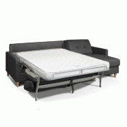 Canapé d'angle Norway - Matelas 16 cm - Système express - Sommier lattes Renatonisi - Tweed gris graphite_3