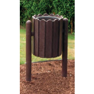 Corbeille publique 4 ronde SCORI - 55 litres - Résistant aux intempéries - Extensible_3