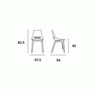 Lot de 2 chaises design Jam W - Transparent et bicolore - Piétement en frêne naturel - Fabrication italienne_3