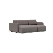 Innovation Living - Canapé d'angle méridienne convertible design VOGAN - Tissu Mixed Dance Grey avec étagère intégrée et couchage 120x200 cm_3