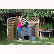 Composteur Thermo Wood - apparence bois - 600L - polyéthylène - couleur marron - fabrication française GARANTIA_3