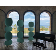 Totem acoustique FLOCON - 4 panneaux unicolores, structure en acier blanc, L 57,5 x H 180 cm - Référence 8043 FR207_3