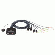ATEN CS22DP Commutateur KVM DP USB 2 ports avec sélecteur de port distant_3