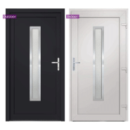 Vidaxl porte d'entrée anthracite 98x190 cm pvc 3187904_3