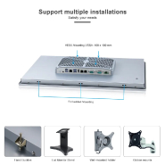 Panel PC industriel fanless 23.8 pouces 16:9 Full HD pour HMI, supervision et automatisation - EVI-24WAC-15th - Intel Core Ultra, IP66, DDR5 jusqu'à 96 Go_3