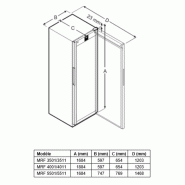 Armoire positive avec option spéciale fromage - température +2°C à +15°C, dimensions 747x769x1684 mm_3
