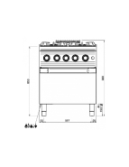 Fourneau 4 feux gaz sur four gaz - 5.5 Kw - Acier inoxydable - Modèle IPX5 - MBM - Gamme DOMINA PRO 700_3