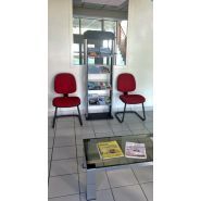Porte-brochures Pacific - Guinaudeau - Hauteur 1600mm - Design fibracolor et aluminium, 4 niveaux de stockage_3
