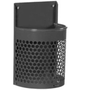 Corbeille Santiago 30 L - tôle perforée - fixation murale ou sur pied - fond ouvrant à clé - peinture cuite au four_3