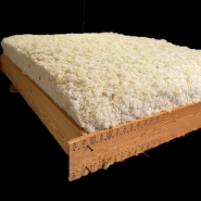 Matelas pure laine - fait main - 18 cm de hauteur - laine Blanche du Massif Central - coton bio GOTS_3