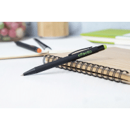 Stylo à bille en aluminium - finition caoutchoutée - gravure miroir - encre bleue - couleur verte_3