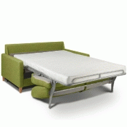Canapé convertible OGGETTO - Matelas 16 cm - Système express - Sommier à lattes 140 cm - Tweed vert - RENATONISI_3