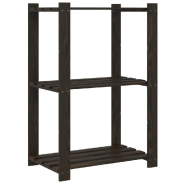 Vidaxl support de rangement à 3 niveaux noir 60x38x90 cm bois pin 373409_3