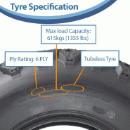 25x10.00-12 Wanda YG3266 6ply E-marked Utility Tyre Road Legal 40km/h (Set of 4)_3