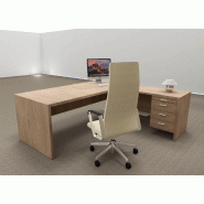 Bureau avec retour T45 finition bois- Quadrifoglio. - 220, Orme, Droite_0