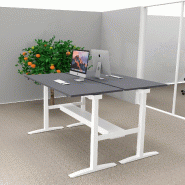 Bureau bench réglable en hauteur UP - Mobel Linea - Non, 140, Blanc, Anthracite_0
