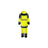 Complet de pluie haute visibilité - Manteau et pantalon en polyester enduit PU avec bandes rétro-réfléchissantes_3