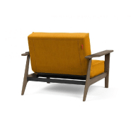 Fauteuil design convertible Innovation Living Splitback Frej - Elegance Burned Curry - Lit 90x115 cm - Accoudoirs en chêne fumé_3