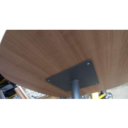 Table de réunion rectangulaire ou carrée en bois d'occasion - 80 x 80 cm - Pied central gris_3