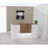Bureau de réception accueil Delta Plus - Mobel Linea - 144, Blanc, Oui, Acacia foncé_0